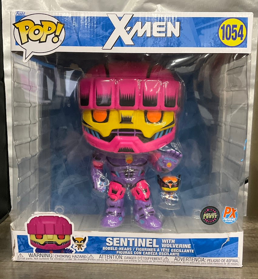 Sentinel with Wolverine Funko Pop! X-Men #1054 Black Light Chase PX Previews - Collector Store LLC