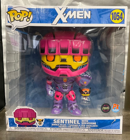 Sentinel with Wolverine Funko Pop! X-Men #1054 Black Light Chase PX Previews - Collector Store LLC