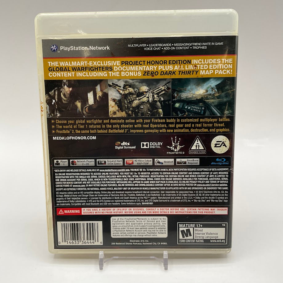 Medal of Honor Warfighter [Project Honor Edition] Playstation 3 Used