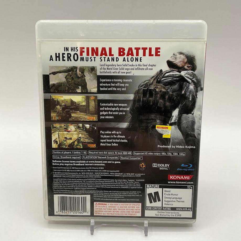Metal Gear Solid 4 Guns of the Patriots Playstation 3 Used