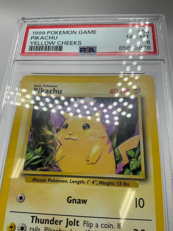 Pikachu Pokemon Base Set Yellow Cheeks #58 PSA 8