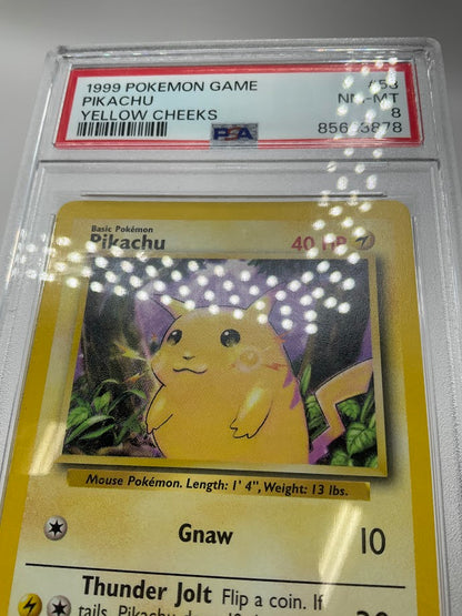 Pikachu Pokemon Base Set Yellow Cheeks #58 PSA 8