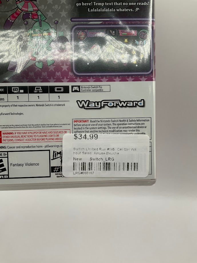 Cat Girl Without Salad: Amuse-Bouche Nintendo Switch Sealed