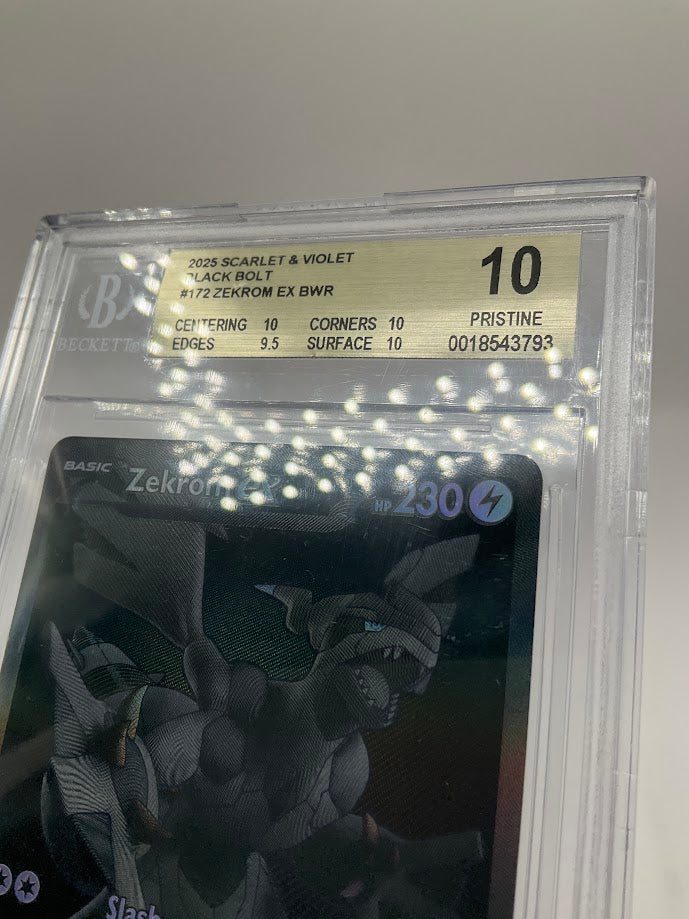 Zekrom ex Pokemon Black Bolt Black & White #172 Beckett 10 Pristine