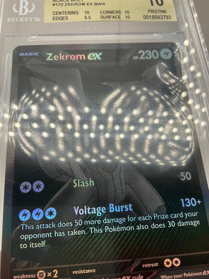 Zekrom ex Pokemon Black Bolt Black & White #172 Beckett 10 Pristine
