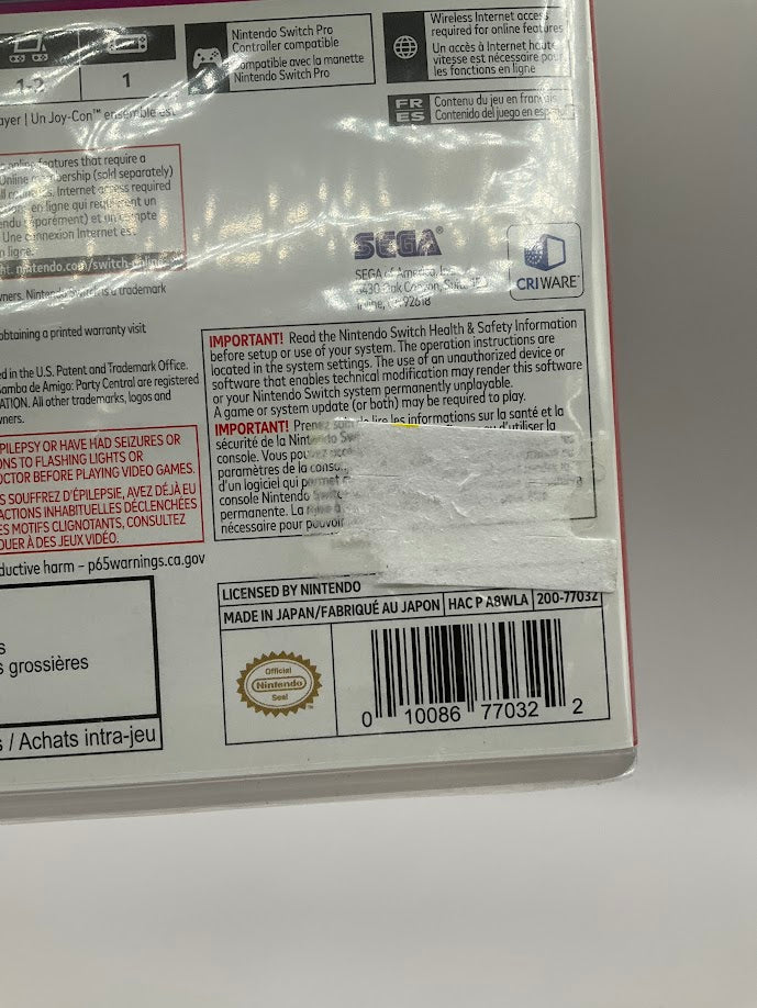 Samba de Amigo: Party Central Nintendo Switch Sealed