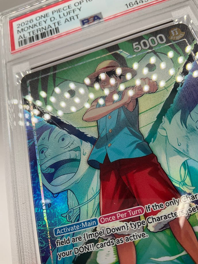 Monkey D Luffy One Piece Card Game OP16 Alternate Art #022 PSA 10