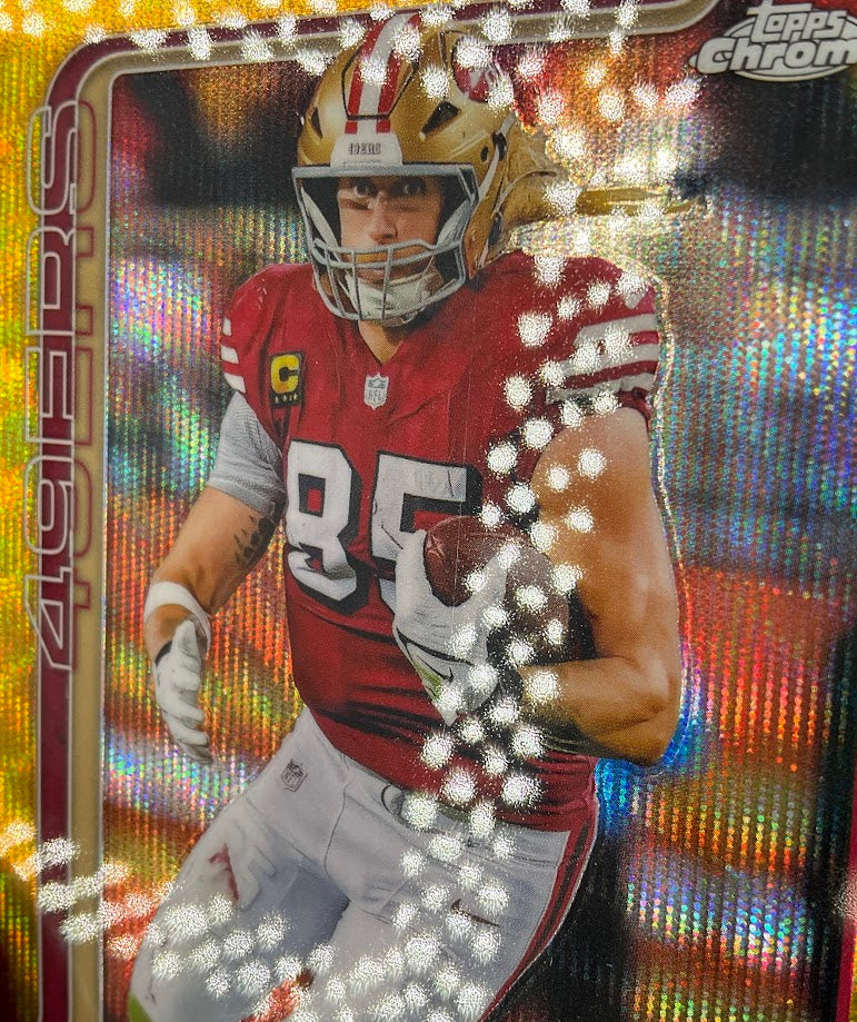 George Kittle 2025 Topps Chrome Gold Wave Refractor 07/50 #267
