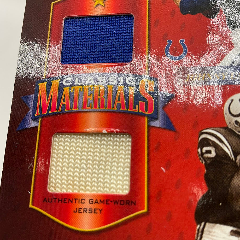 Johnny Unitas / Raymond Berry 2002 Donruss Classics Material Swatch 075/100