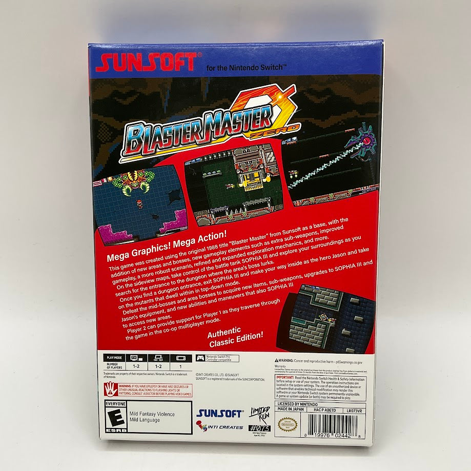 Blaster Master Zero [Classic Edition] Nintendo Switch Sealed