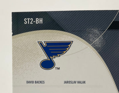 David Backes / Jaroslav Halak 2010-11 UD SP Authentic Times Autos #ST2-BH