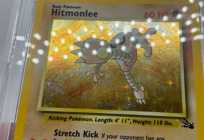 Hitmonlee Pokemon Fossil Holo #7 PSA 8