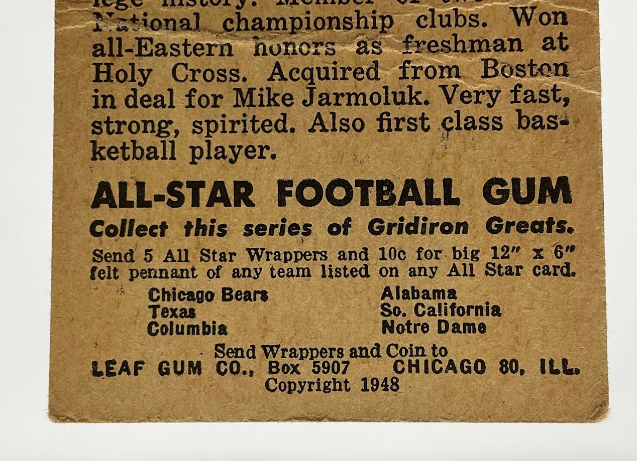 George Connor 1948 Leaf #37 Chicago Bears PR #1