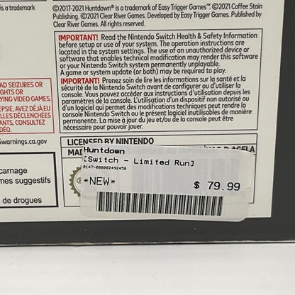 Huntdown [Collector's Edition] Nintendo Switch *See Description*
