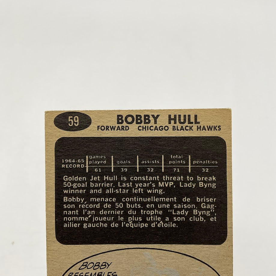 Bobby Hull 1965-66 Topps #59 Chicago Black Hawks VG