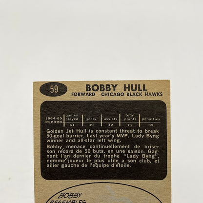 Bobby Hull 1965-66 Topps #59 Chicago Black Hawks VG