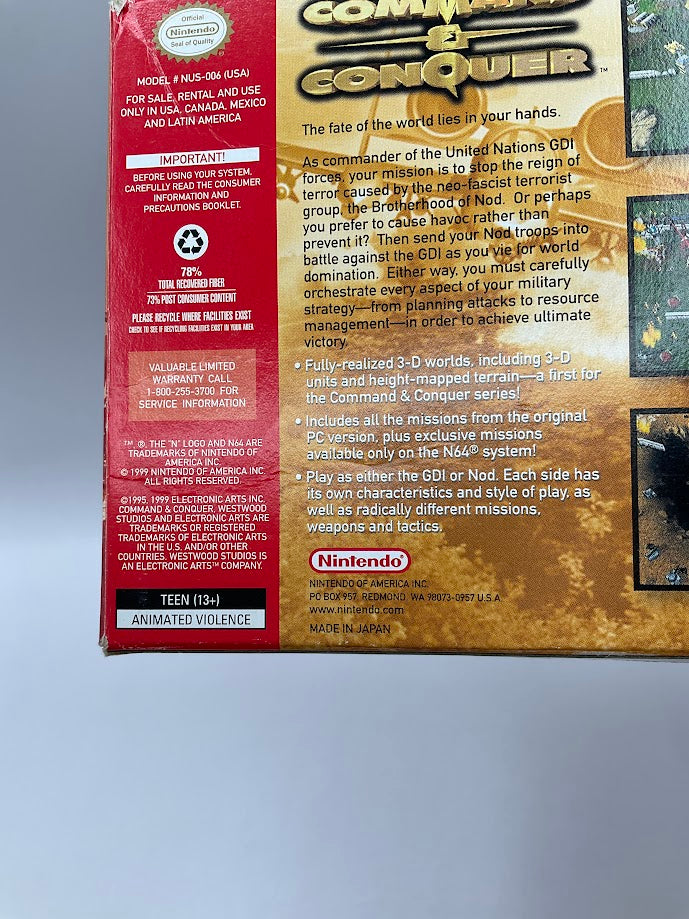 Command and Conquer Nintendo 64 CIB