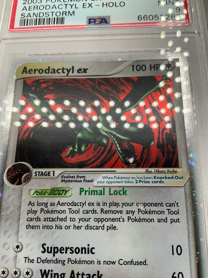 pokemon cards aerodactyl ex Aerodactyl ex Pokemon Sandstorm Holo #94 PSA 9