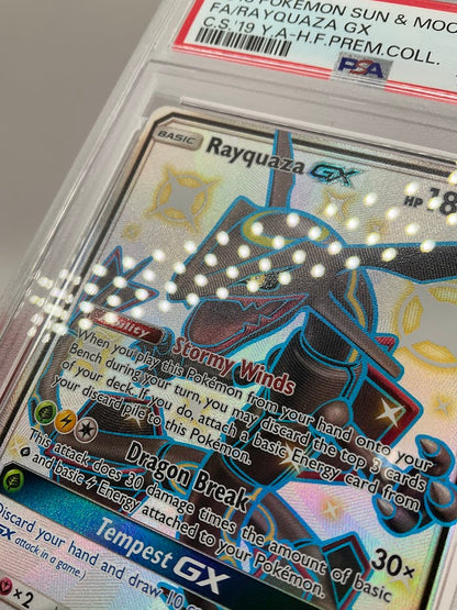Rayquaza GX Pokemon Celestial Storm 2019 YA HF Premium Collection #177a PSA 9