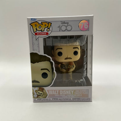 Walt Disney & Dumbo & Timothy Plush Funko Pop! Disney 100 #76