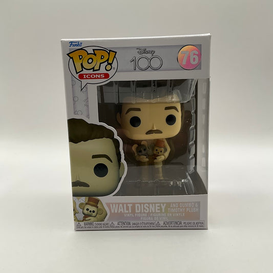 Walt Disney & Dumbo & Timothy Plush Funko Pop! Disney 100 #76