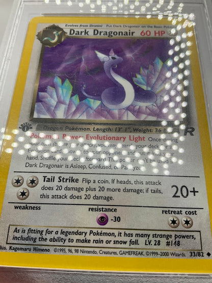 Dark Dragonair Pokemon Team Rocket 1st Edition #33 PSA 8
