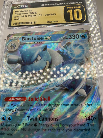 Blastoise ex Pokemon 151 Holo #009 CGC 10 Pristine