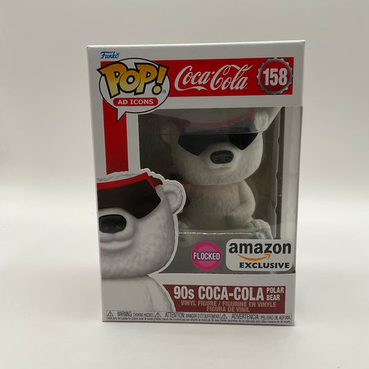 90s Coca-Cola Polar Bear Funko Pop! Ad Icon #158 Flocked Amazon Exclusive