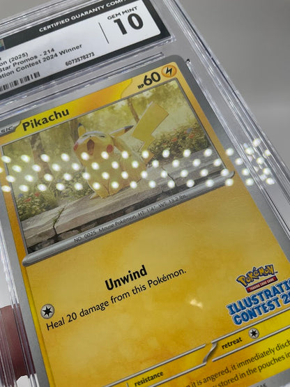 Pikachu Pokemon Illustration Contest 2024 Winner Promo #214 CGC 10 #3