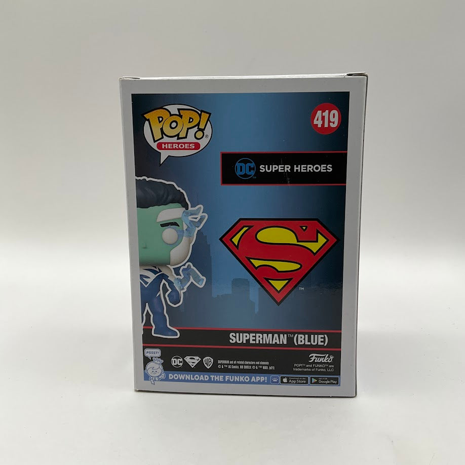 Superman (Blue) Funko Pop! DC Super Heroes #419 2021 Fall Convention