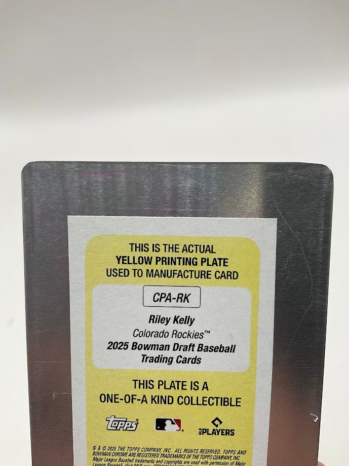 Riley Kelly 2025 Bowman Draft Yellow Printing Plate Auto 1/1 #CPA-RK、Collector Store LLC、kayou