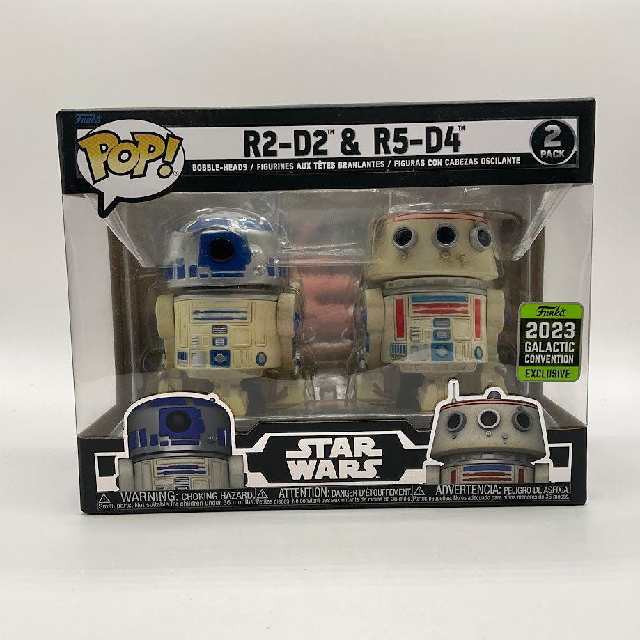 R2-D2 & R5-D4 Funko Pop! Star Wars 2 Pack 2023 Galactic Convention