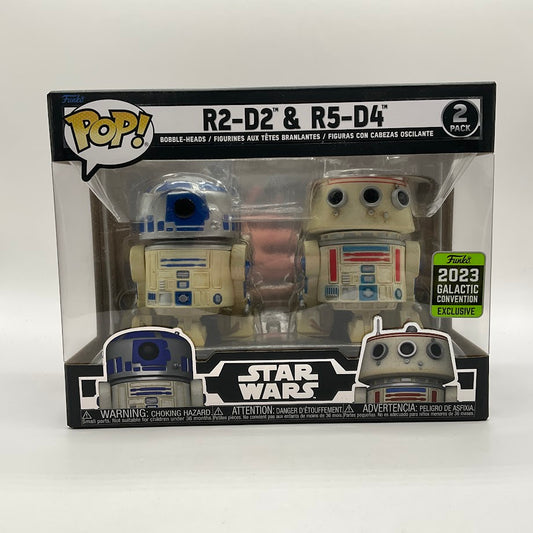 R2-D2 & R5-D4 Funko Pop! Star Wars 2 Pack 2023 Galactic Convention