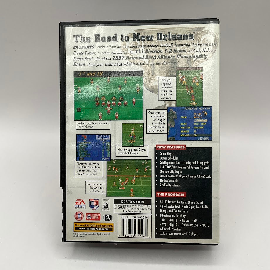 College Football USA 97: The Road to New Orleans Sega Genesis CIB #1