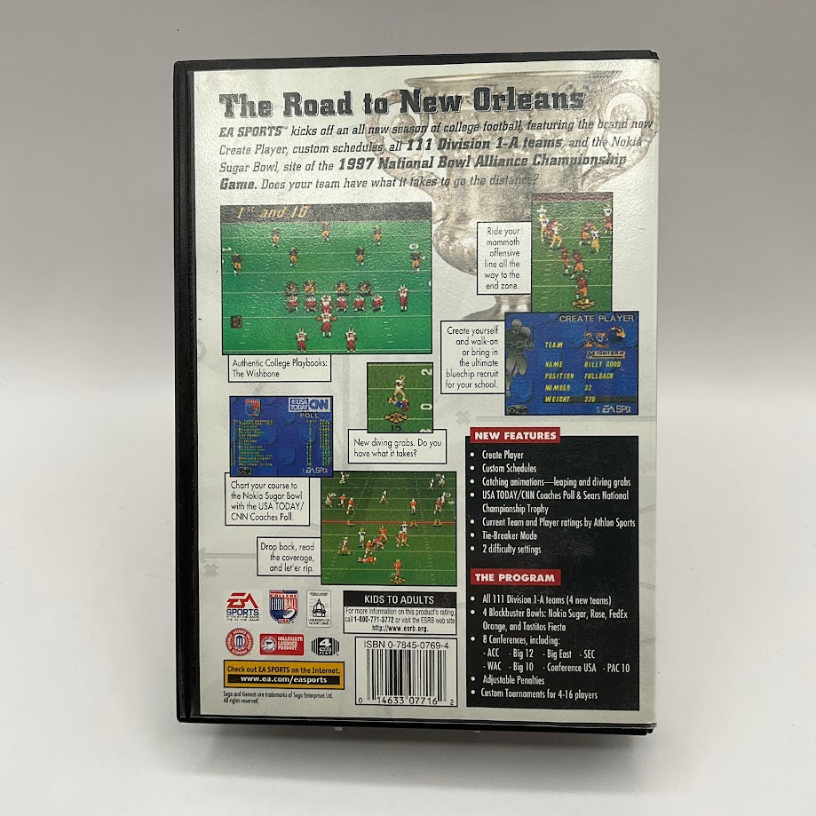 College Football USA 97: The Road to New Orleans Sega Genesis CIB #2