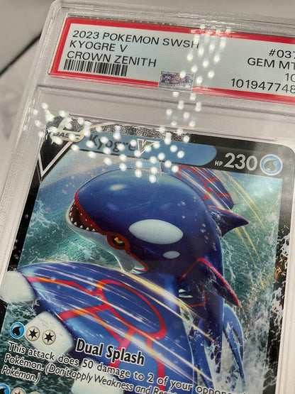 Kyogre V Pokemon Crown Zenith #037 PSA 10