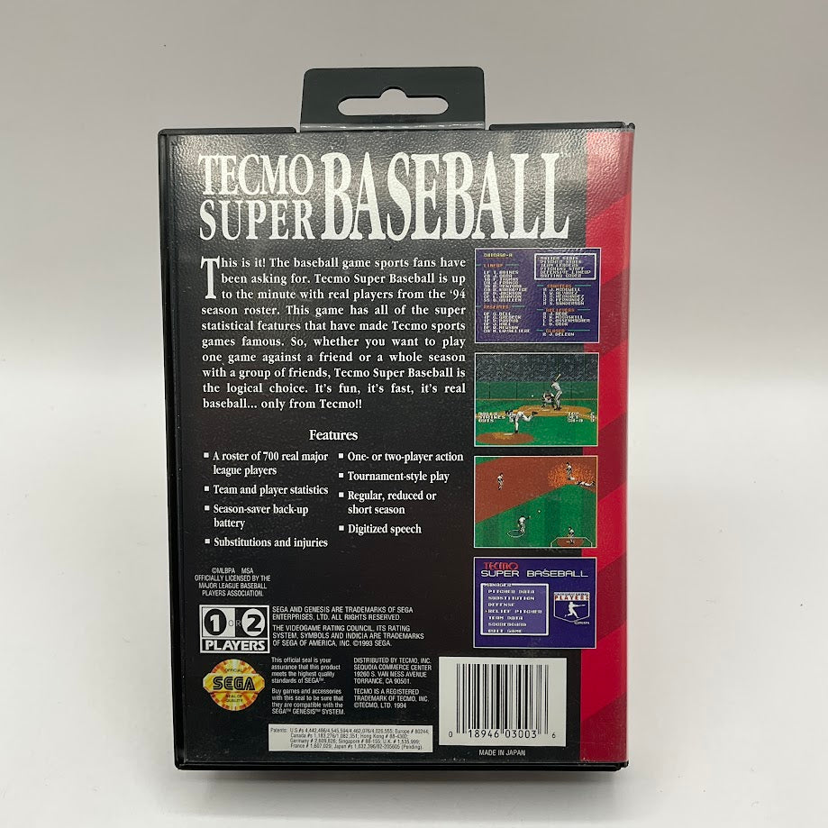 Tecmo Super Baseball Sega Genesis CIB