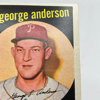 George Anderson 1959 Topps RC #338 Philadelphia Phillies VG #2