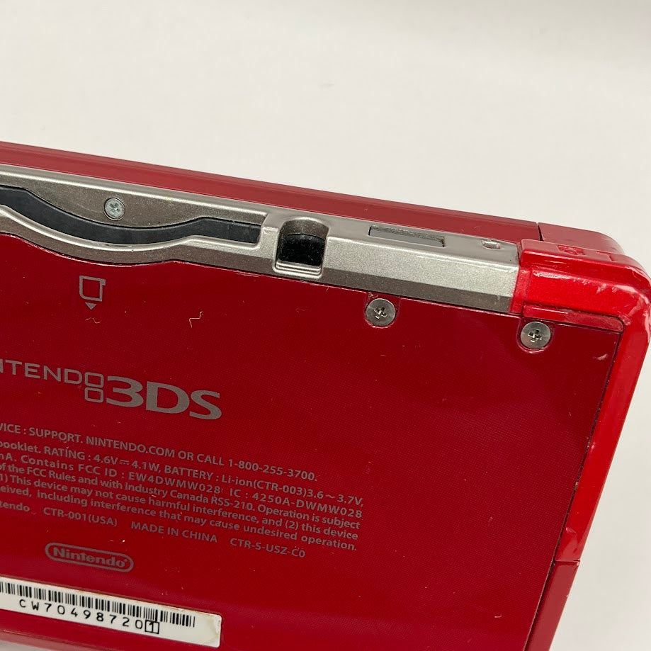 Nintendo 3DS [Flame Red] System No Charger or Stylus Used