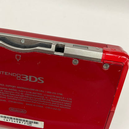 Nintendo 3DS [Flame Red] System No Charger or Stylus Used