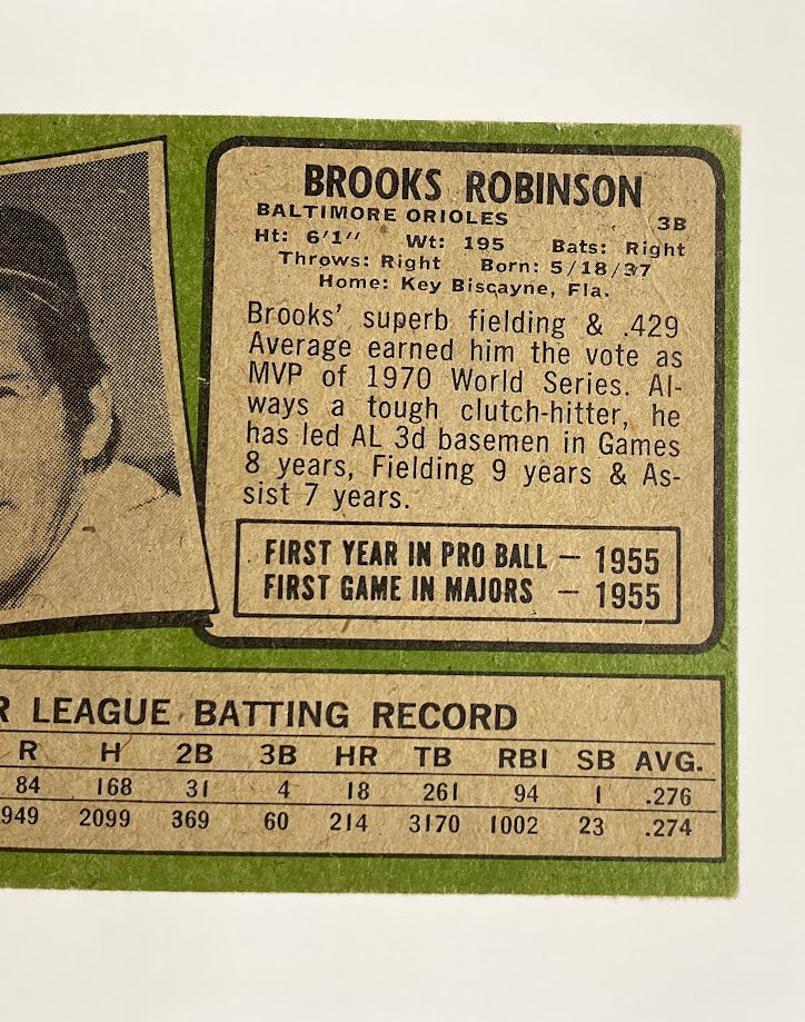 Brooks Robinson 1971 Topps #300 Baltimore Orioles VG #3