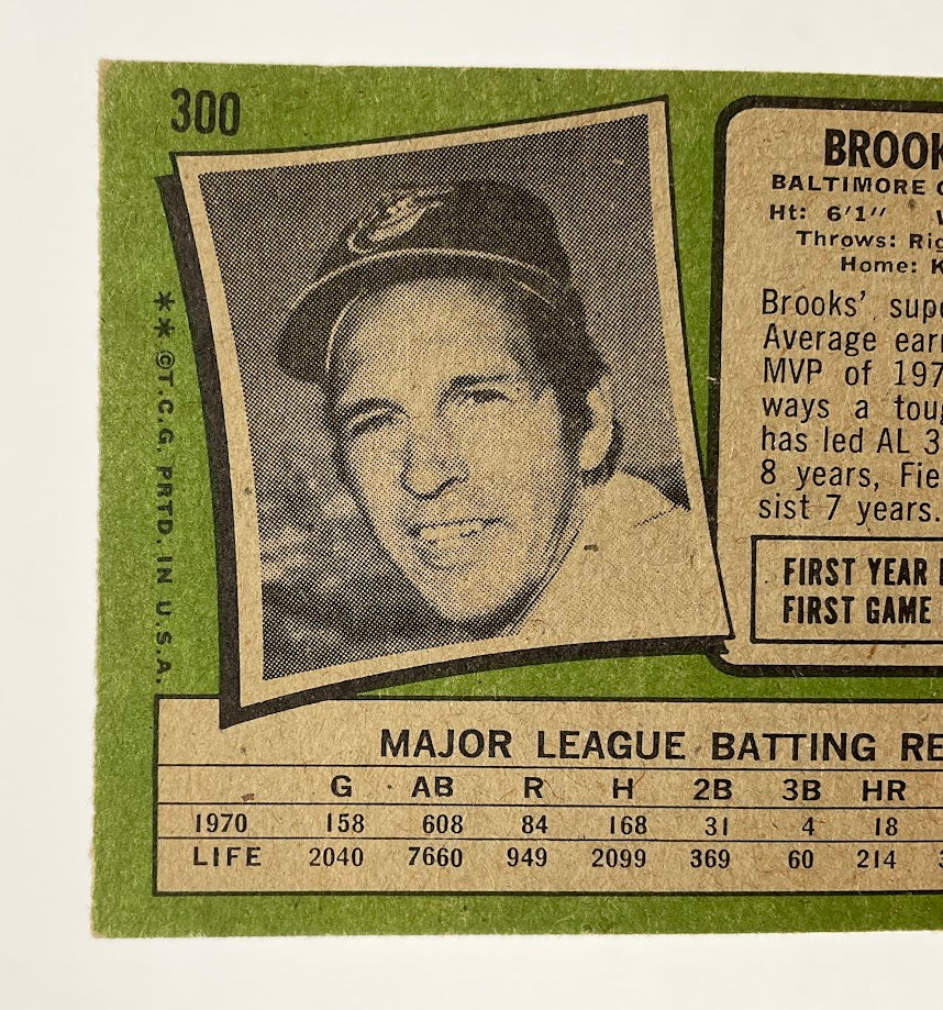 Brooks Robinson 1971 Topps #300 Baltimore Orioles VG #3