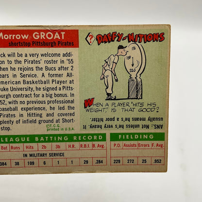 Dick Groat 1955 Topps #26 Pittsburgh Pirates VG