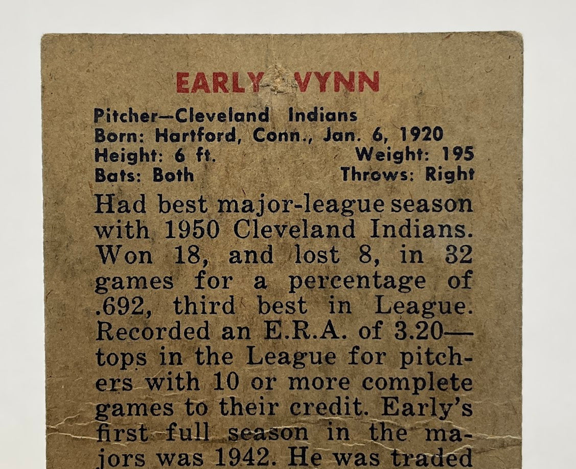 Early Wynn 1951 Bowman #78 Cleveland Indians GD
