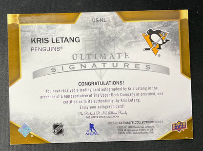 Kris Letang 2021-22 Upper Deck Ultimate Collection Signatures Auto #US-KL