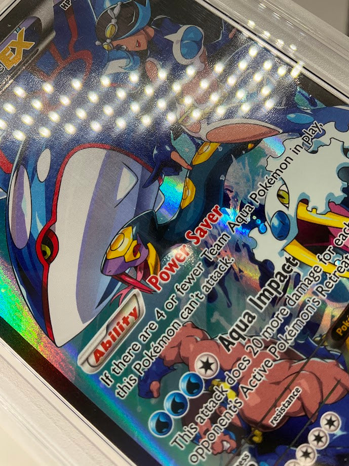 Team Aqua's Kyogre ex Pokemon Double Crisis Full Art #6 PSA 8