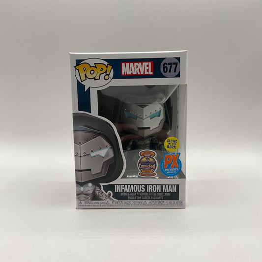 Infamous Iron Man Funko Pop! Marvel #677 GITD ComicFest PX Previews