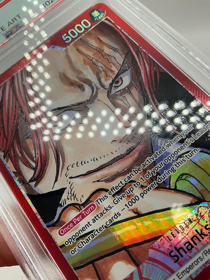Shanks One Piece Card Game OP09 Alternate Art #001 PSA 10