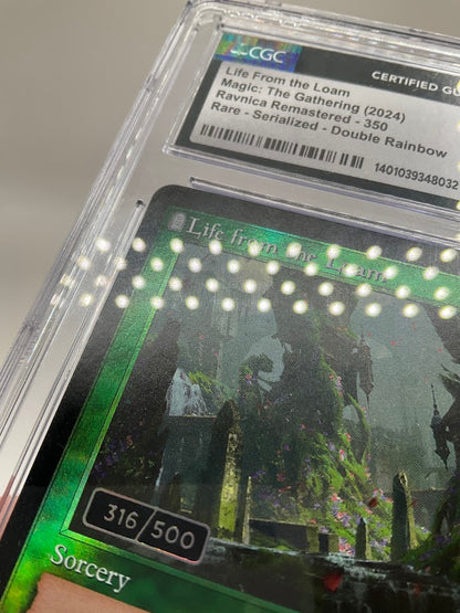 Life From the Loam MTG Ravnica Remastered Serialized Double Rainbow CGC 10