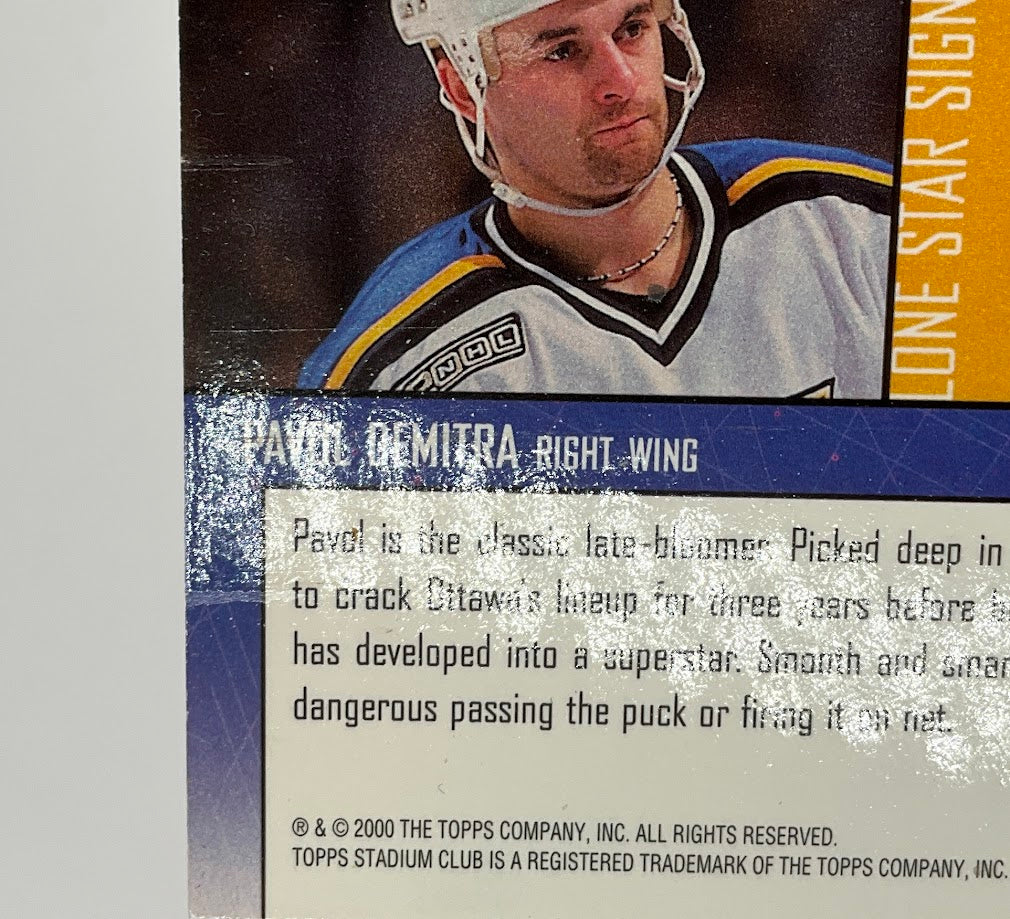 Pavol Demitra 2000-01 Topps Stadium Club Lone Star Signatures Auto #LS8